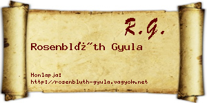 Rosenblüth Gyula névjegykártya