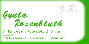 gyula rosenbluth business card